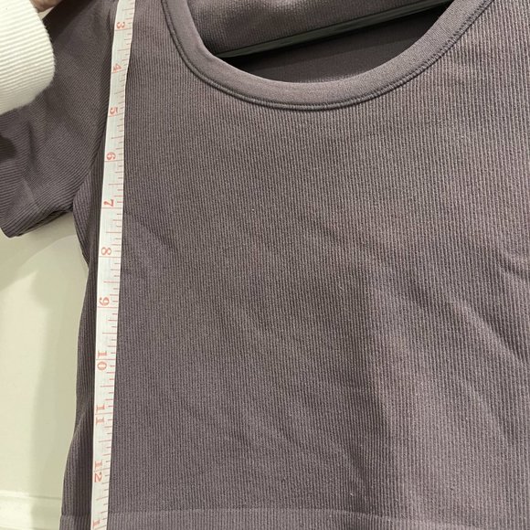 Garage gray ribbed cropped tee - Picture 7 of 8